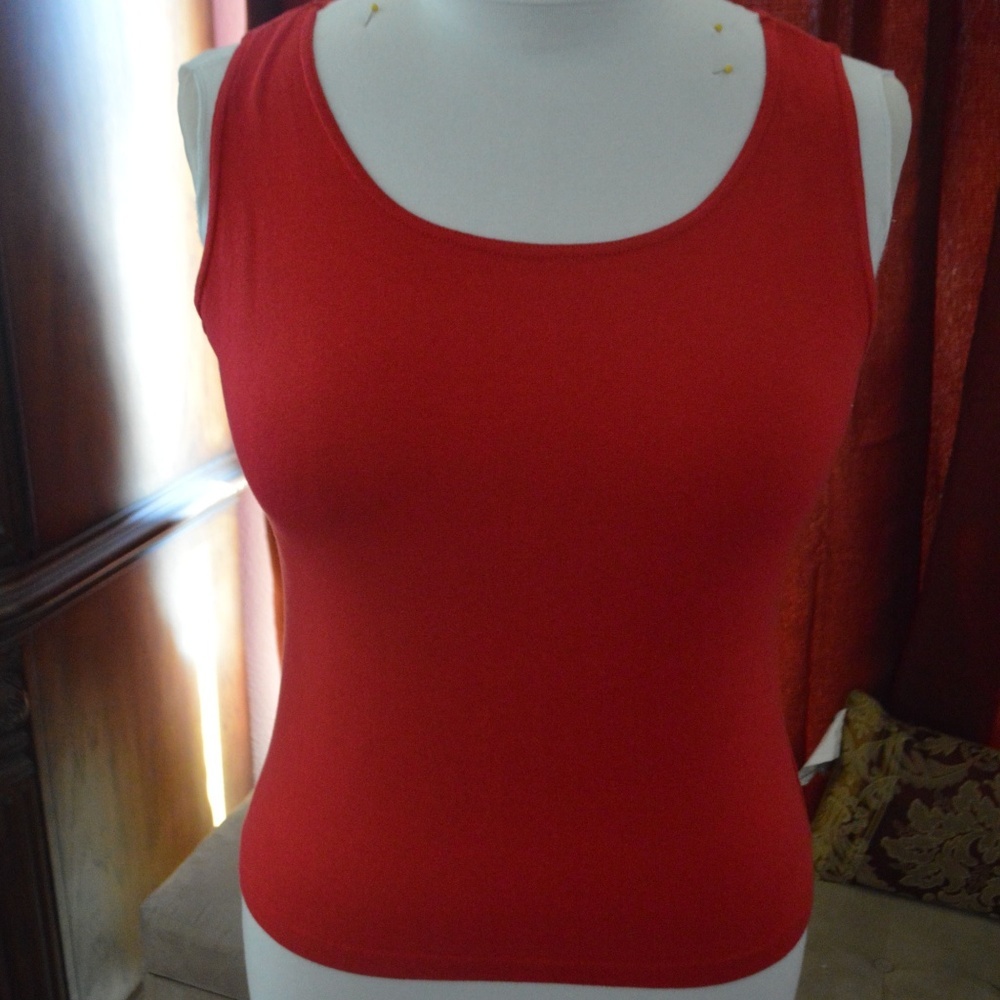 Red Cotton Tank - Extra Touch International - 2X